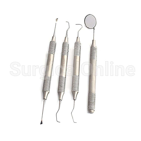 Dental Tartar Calculus Plaque Remover Tooth Scraper Dental Mirror & Scaler Set