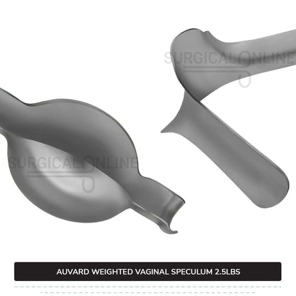 Auvard Weighted Speculum 2.50Lbs (1136 G), Straight Blade 1 1/2″ (3.8 cm) X 3 1/4″ (8.3 cm), Slightly Angled 75°