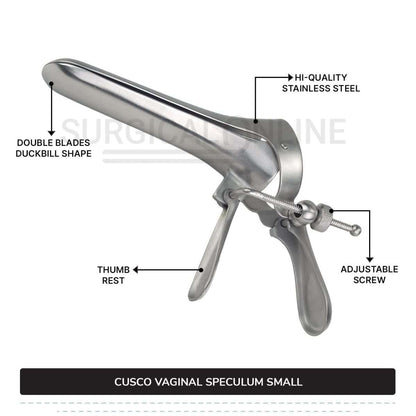 Cusco Vaginal Speculum Small, With Side Screw, 1 1/4" (3.2 cm) X 3 1/2" (8.9 cm)