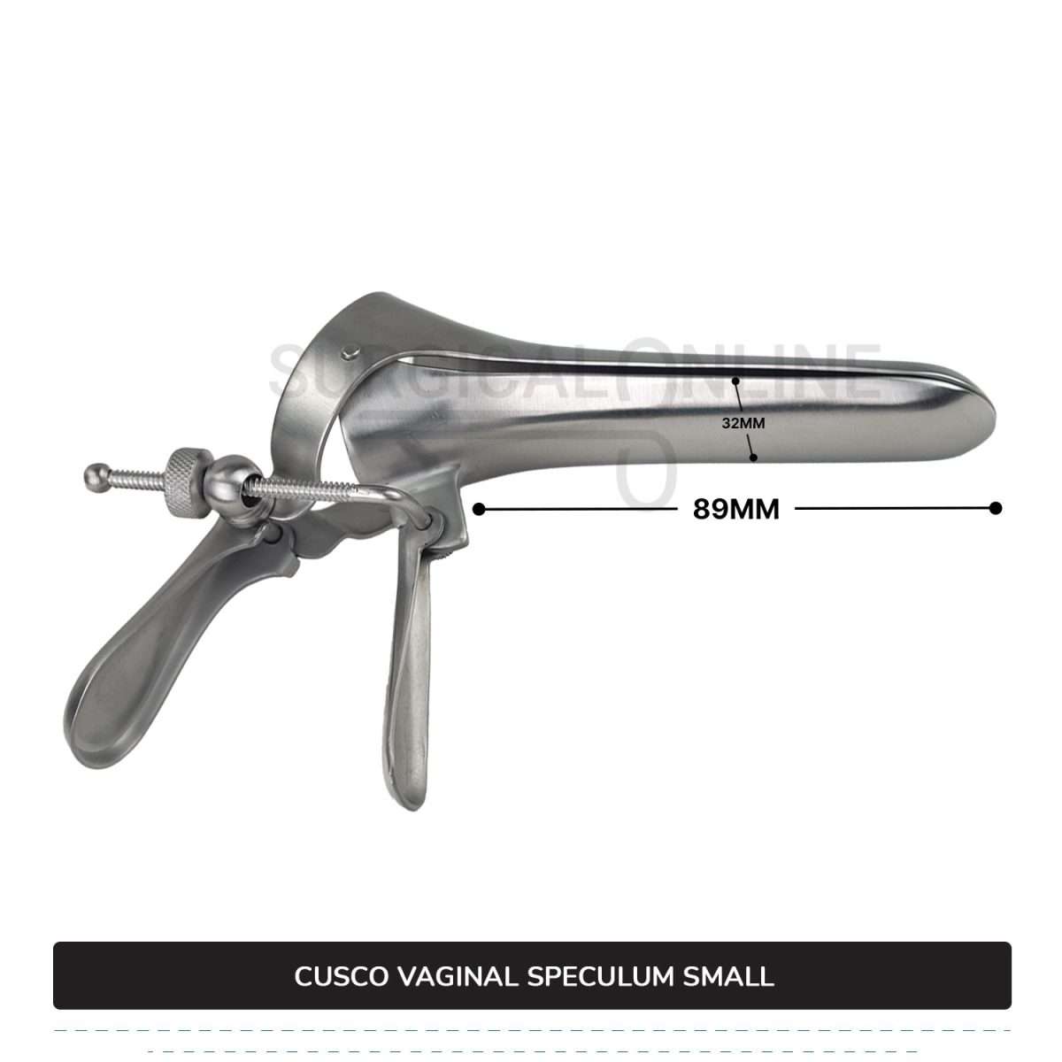 Cusco Vaginal Speculum Small, With Side Screw, 1 1/4" (3.2 cm) X 3 1/2" (8.9 cm)