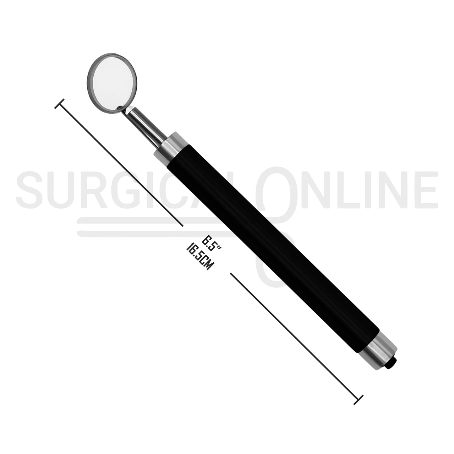 Dental Mouth Mirror with LED Light Black Handle