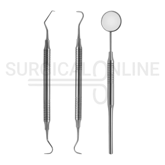 3 Pcs Hollow Handle Dental Tartar Scraper and Remover Set