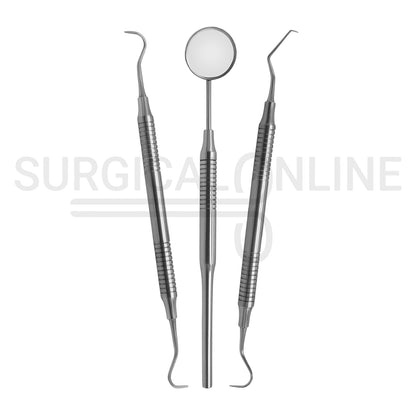 3 Pcs Hollow Handle Dental Tartar Scraper and Remover Set