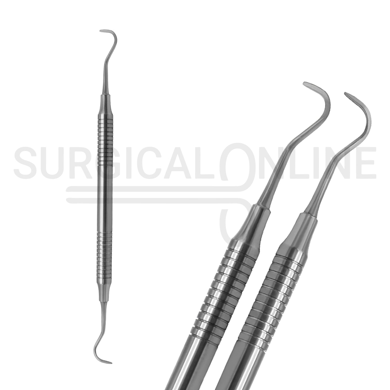 3 Pcs Hollow Handle Dental Tartar Scraper and Remover Set