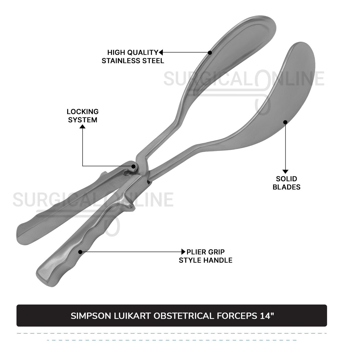 Simpson Luikart Obstetrical Forceps 14''