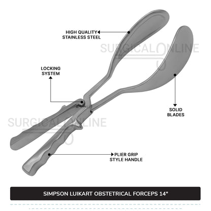 Simpson Luikart Obstetrical Forceps 14''