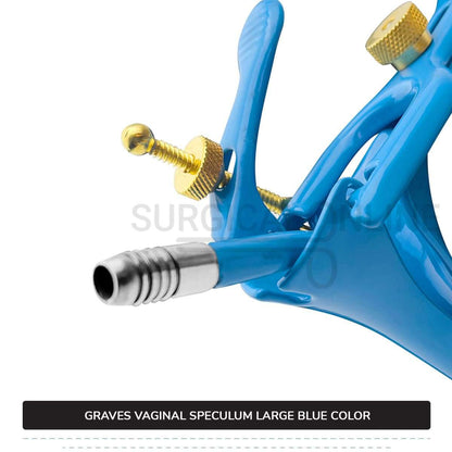 Grave Vaginal Speculum Large LLETZ LEEP Blue Teflon Cover