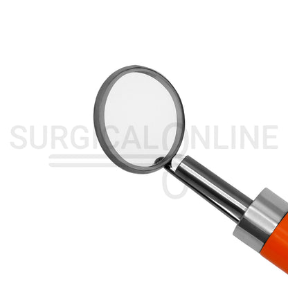 Dental Mirror with LED Light Orange Color Handle