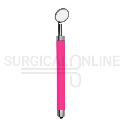 Dental Mirror with LED Light Pink Color Handle