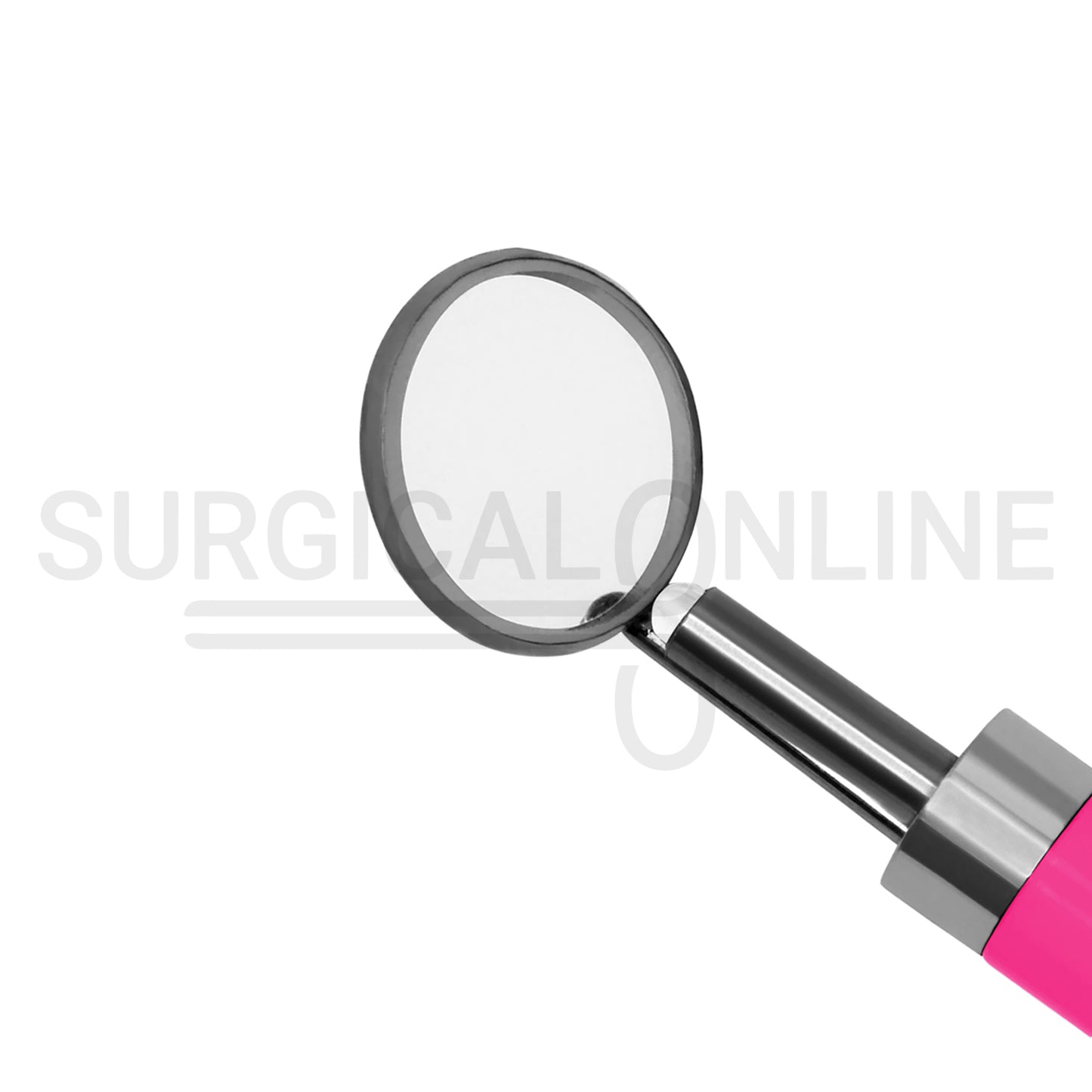 Dental Mirror with LED Light Pink Color Handle
