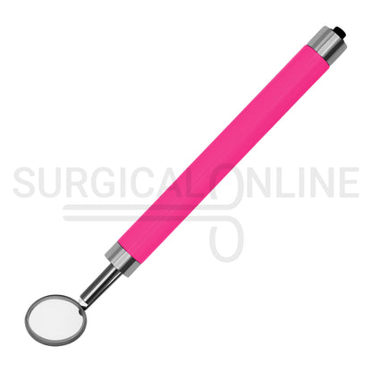 Dental Mirror with LED Light Pink Color Handle