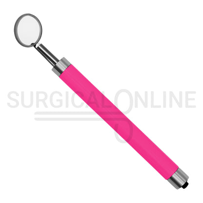 Dental Mirror with LED Light Pink Color Handle