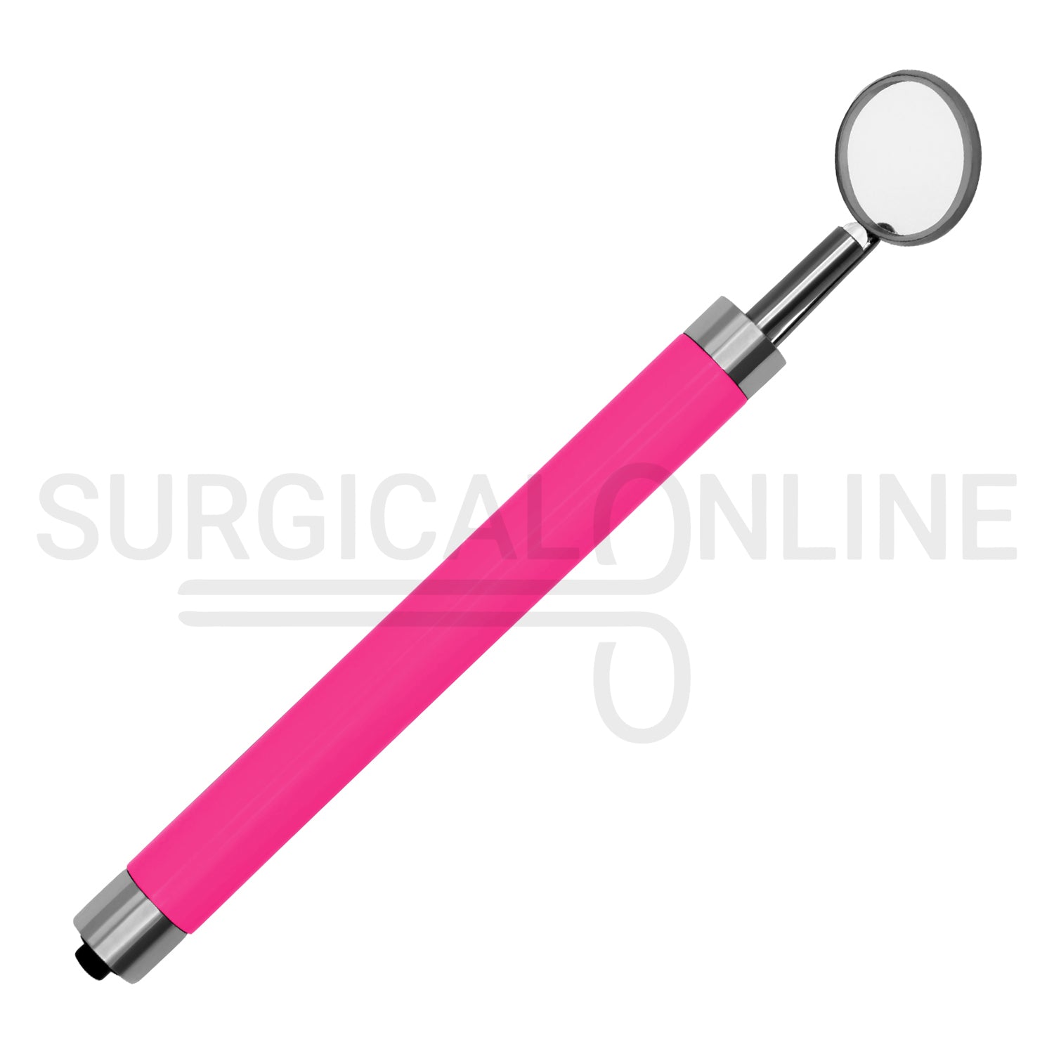Dental Mirror with LED Light Pink Color Handle