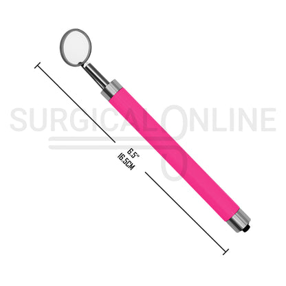 Dental Mirror with LED Light Pink Color Handle