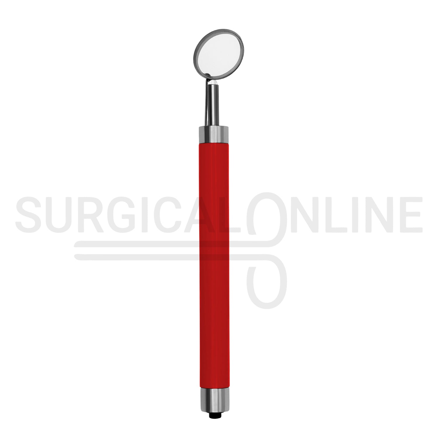 Dental Mirror with LED Light Red Color Handle