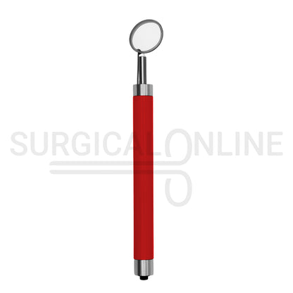 Dental Mirror with LED Light Red Color Handle