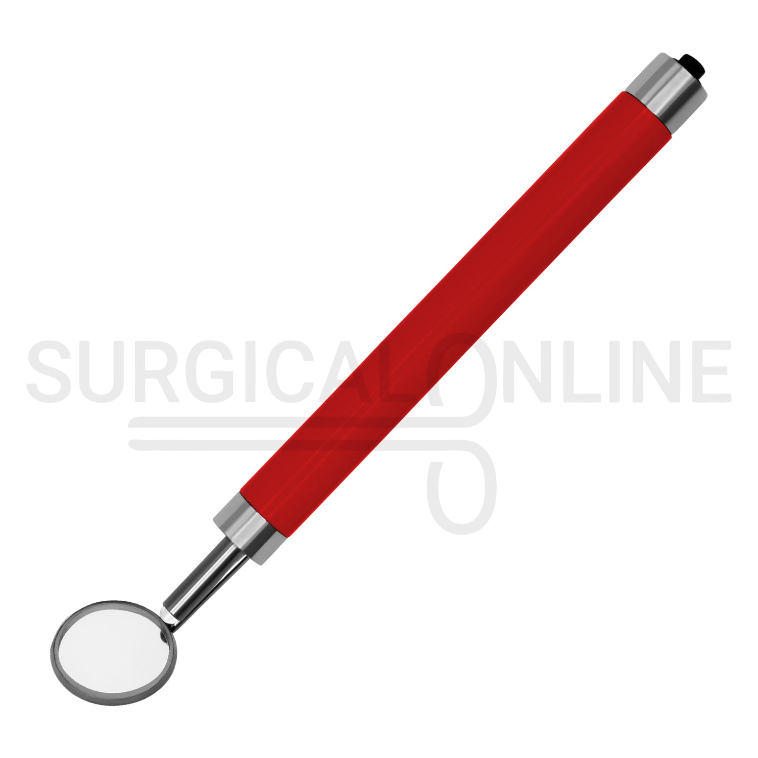 Dental Mirror with LED Light Red Color Handle