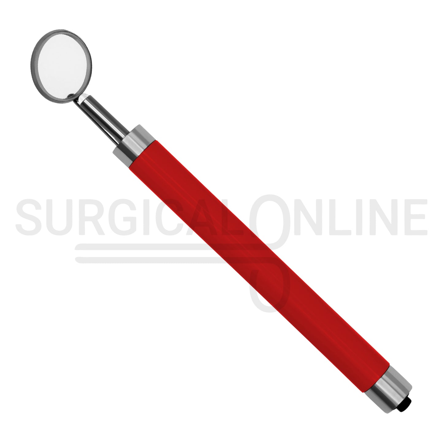 Dental Mirror with LED Light Red Color Handle