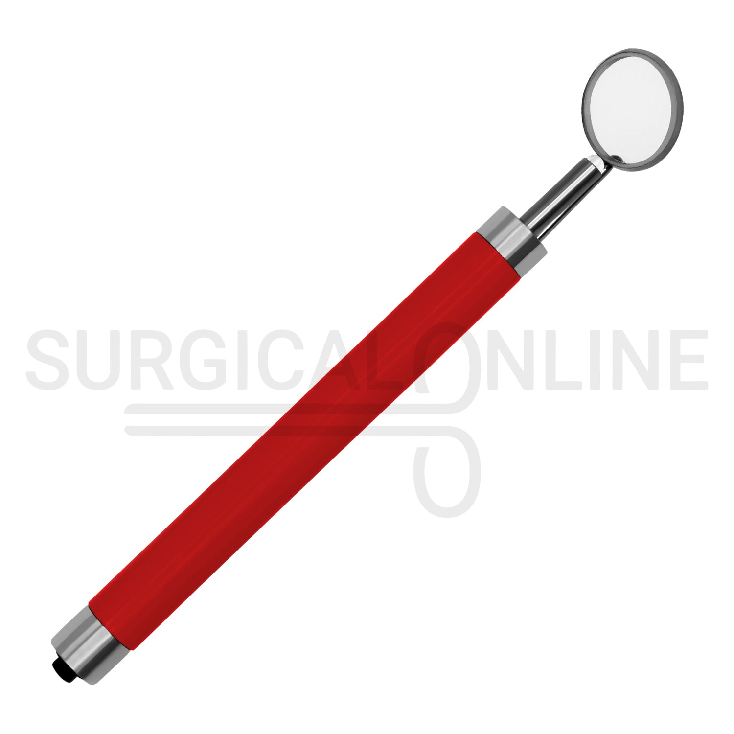 Dental Mirror with LED Light Red Color Handle