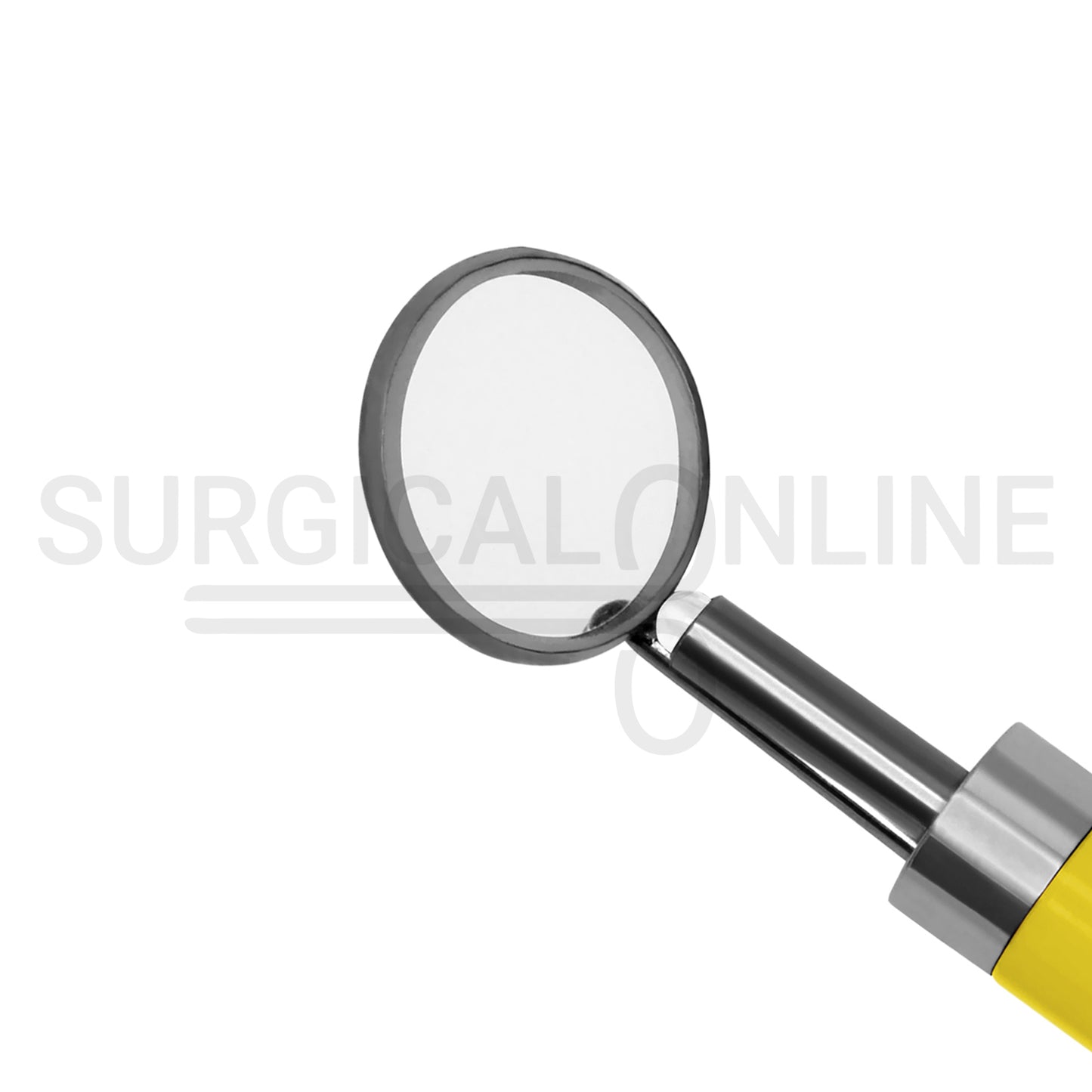 Dental Mirror with LED Light Yellow Handle