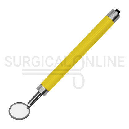 Dental Mirror with LED Light Yellow Handle