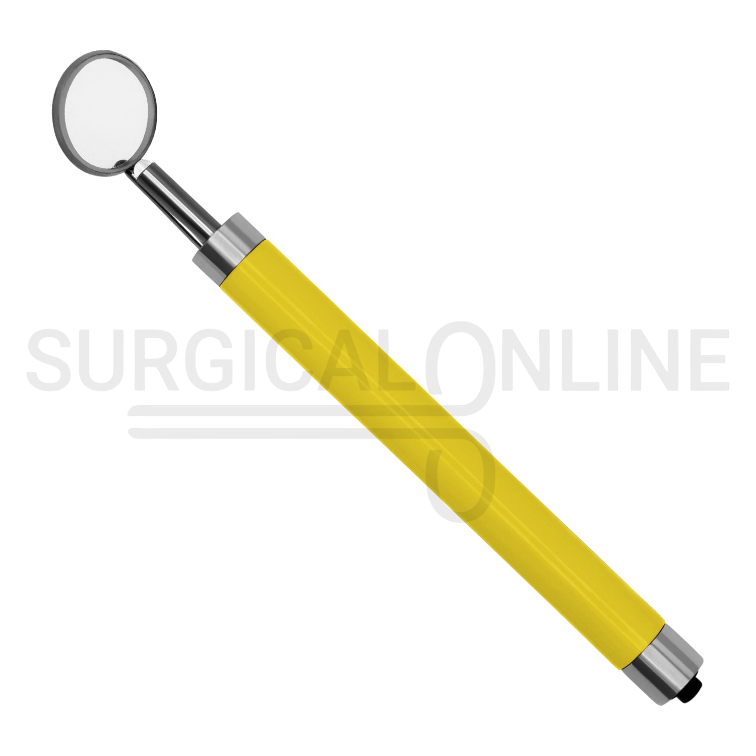 Dental Mirror with LED Light Yellow Handle