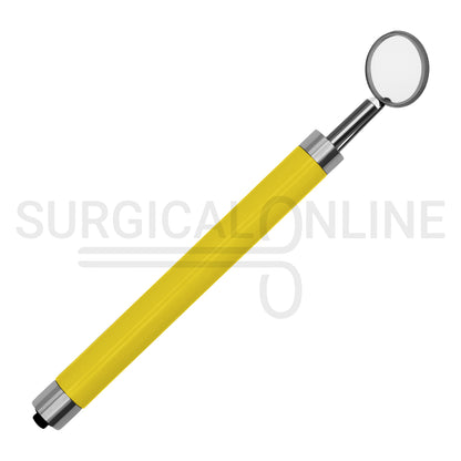 Dental Mirror with LED Light Yellow Handle