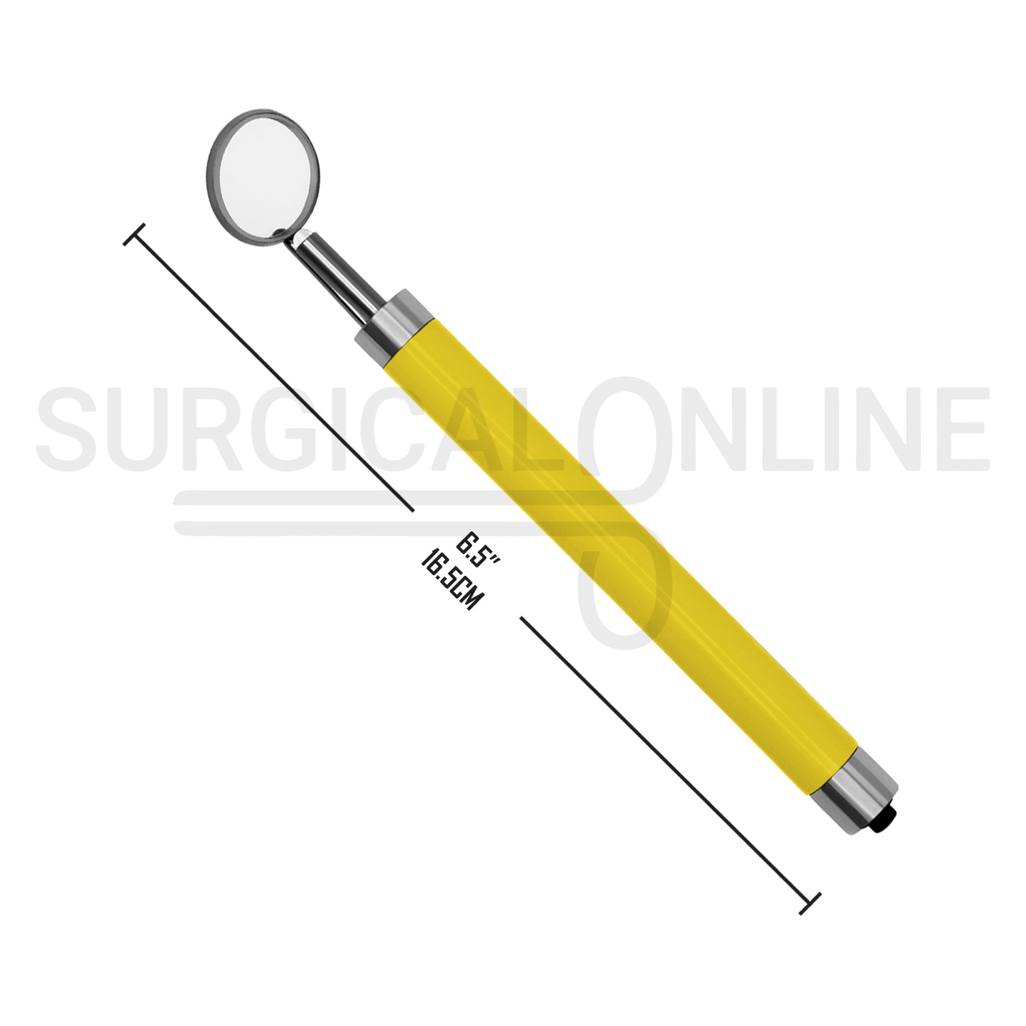 Dental Mirror with LED Light Yellow Handle