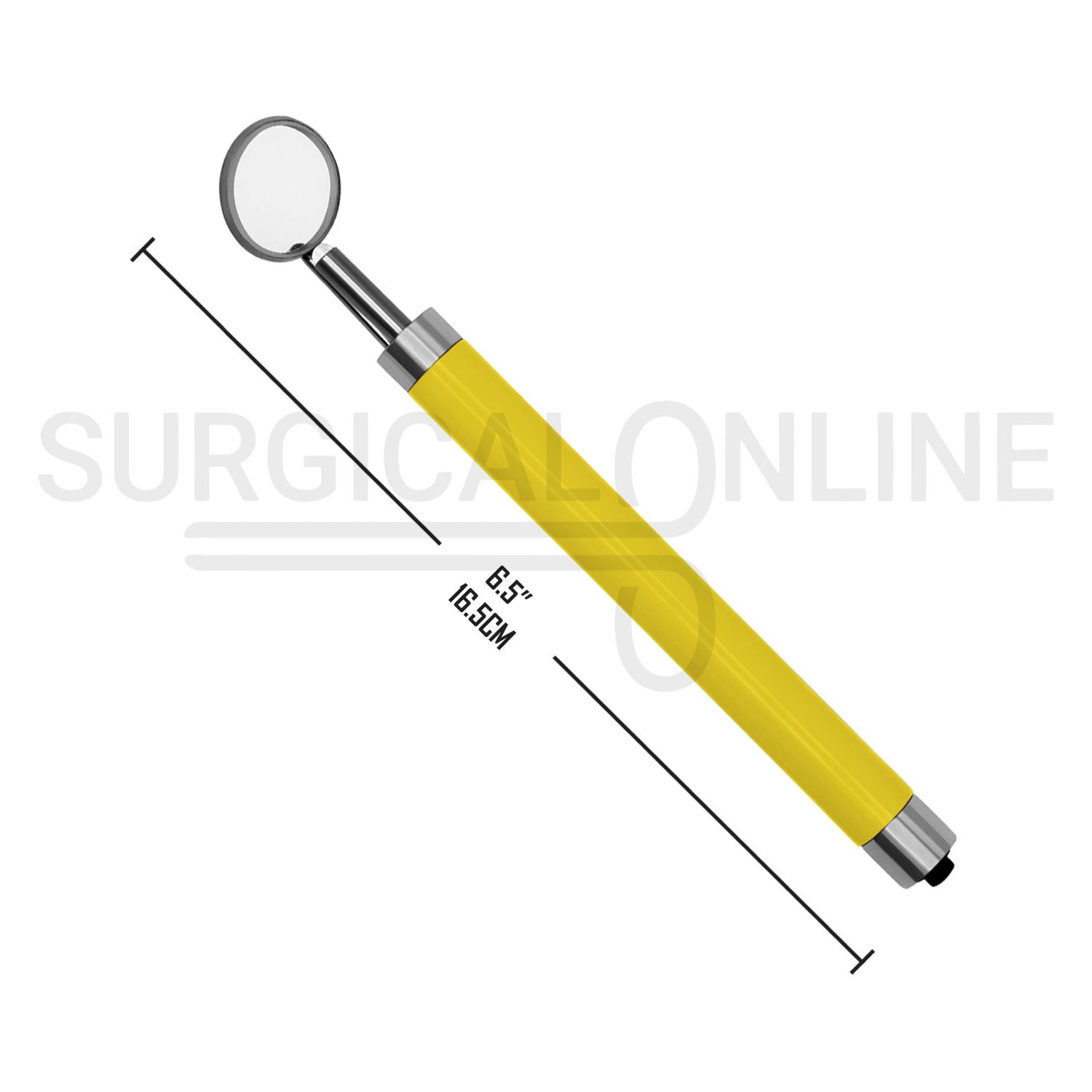 Dental Mirror with LED Light Yellow Handle