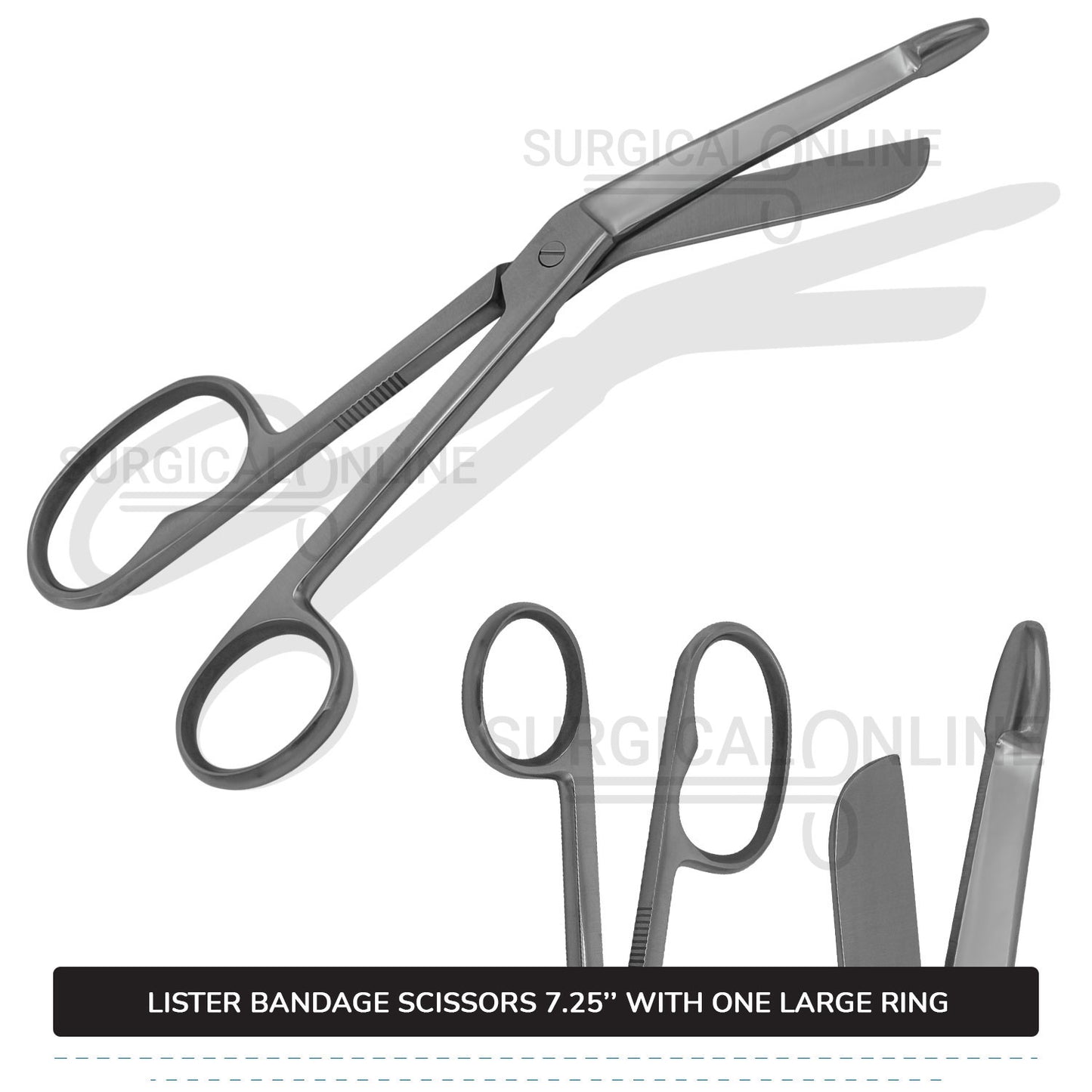 Lister Bandage Scissor 7.25" with One Large Ring