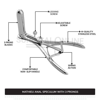 Mathieu Anal Rectal Speculum 3-Prong OB/GYN Instruments