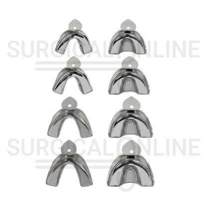 Metal Impression Trays Solid Set of 8 Kit XS, S, M, L
