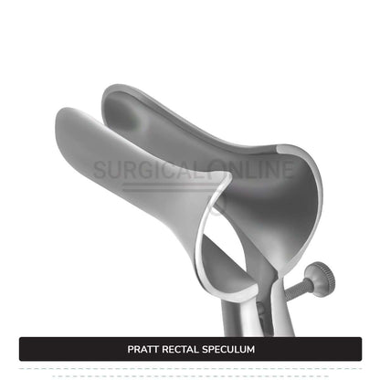 Pratt Rectal Speculum, 8 1/2" (21.6 cm) Long, With Set Screw, Blades 3 1/2" (8.9 cm) Long X 1" (2.5 cm) Wide