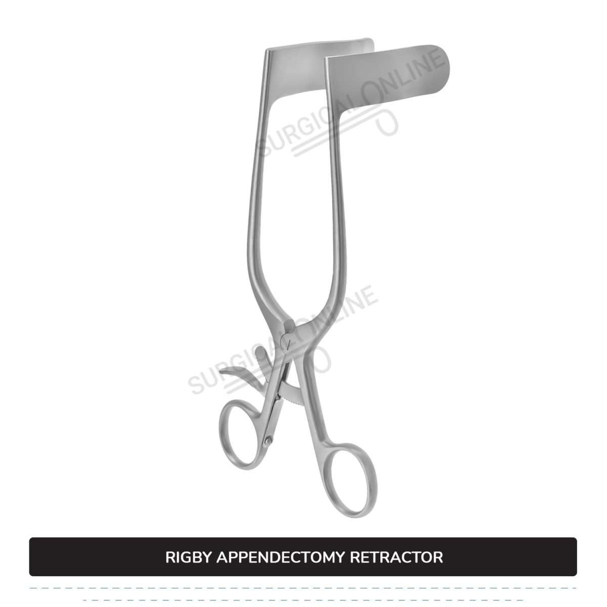 Rigby Appendectomy Retractor 7" (17.8 cm) Long, 7/9" (2 cm) x 2 3/4" (7cm) Blades With Grip Lock Handle