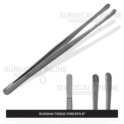 Russian Tissue Forceps 6"