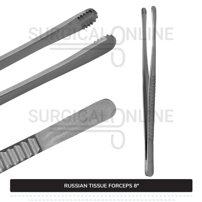 Russian Tissue Forceps 8"