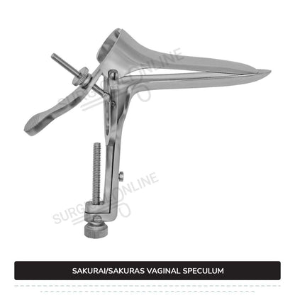 Sakurai Vaginal Speculum Medium with 2 Opposite Sides Screws Surgical OB/GYN Instruments