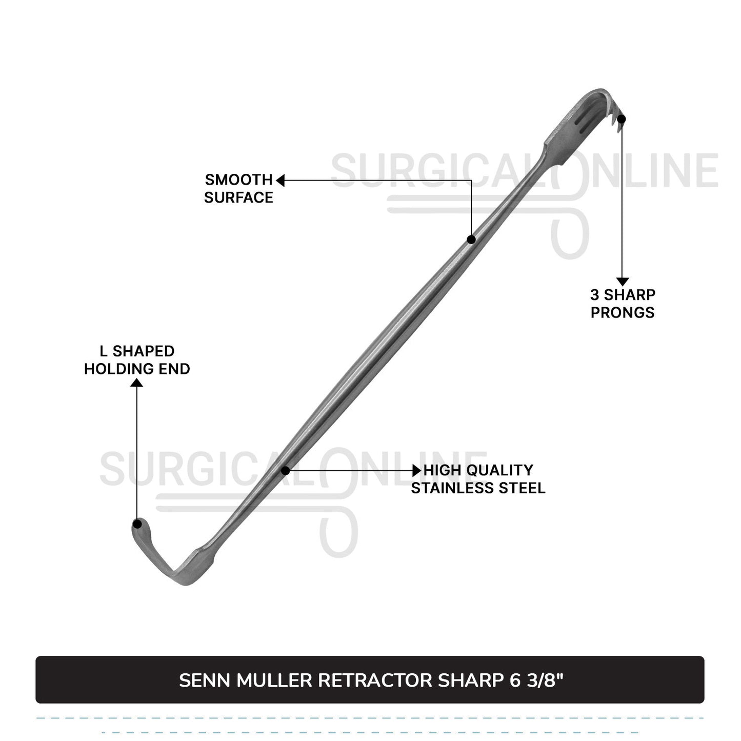 SENN Muller Retractor Sharp 6 3/8"